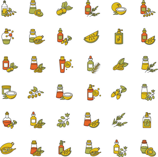 头发油RGB颜色图标设置鳄梨自然图片下载