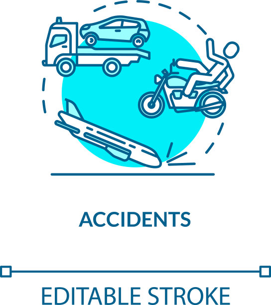 交通事故，道路和空中灾难的概念图标图片下载