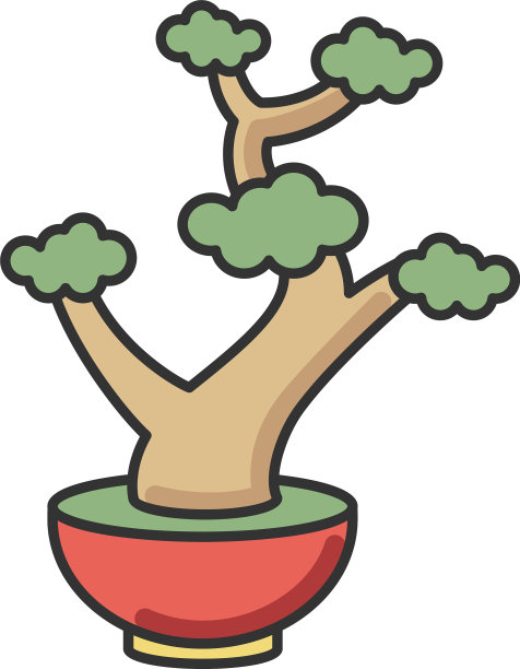 盆景RGB颜色图标微型栽培盆栽树图片下载