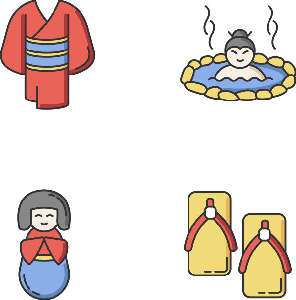 日本RGB颜色图标集和服服饰浴衣图片下载