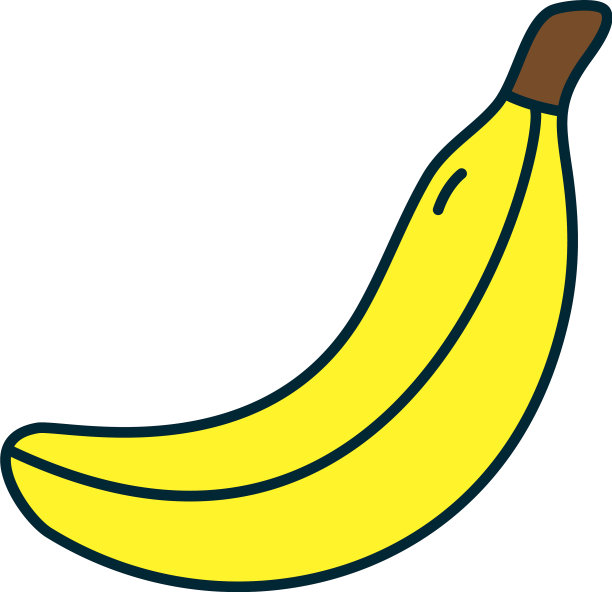 香蕉水果图标线和填充风格图片下载