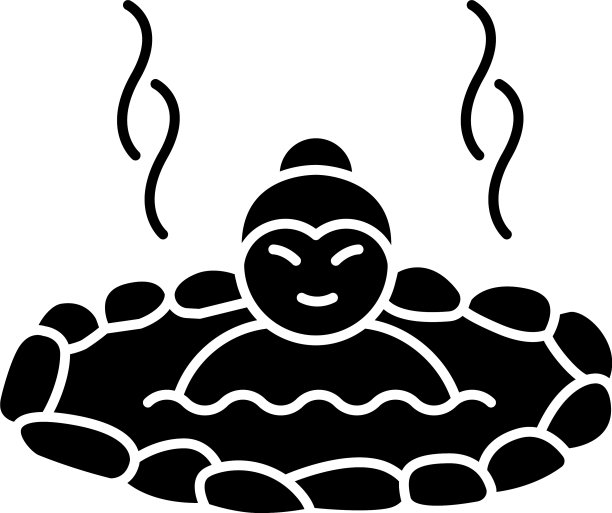 温泉黑色字形图标日本温泉图片下载