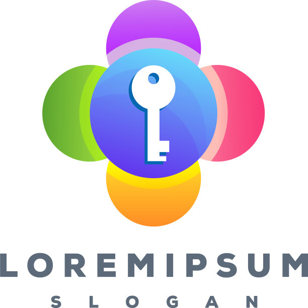 色彩缤纷的关键花卉标志设计准备使用图片下载