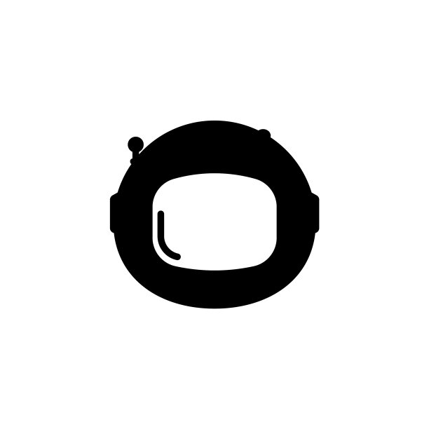 平板风格的宇航员头盔图标隔离图片下载