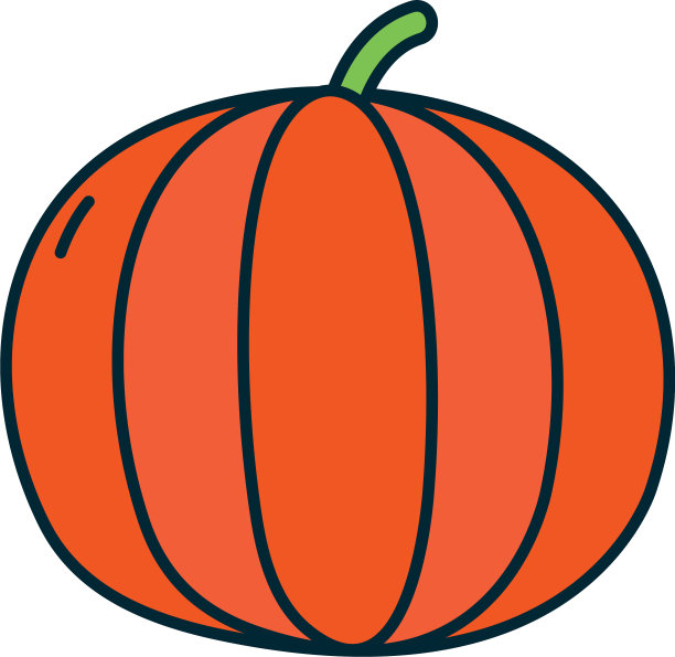 南瓜图标线和填充样式图片下载