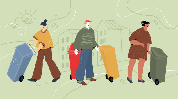 有垃圾桶的人图片下载