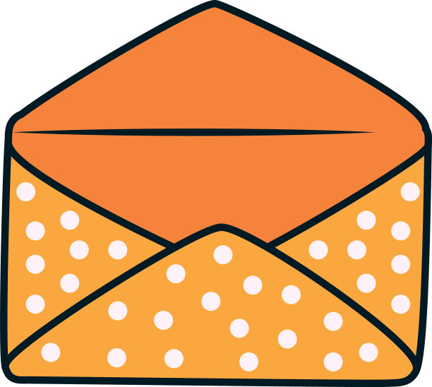 虚线信封图标线和填充样式图片下载