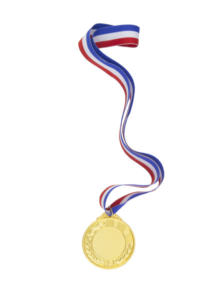金牌与丝带隔离图片下载
