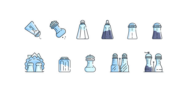 盐瓶和胡椒瓶调味料图片下载