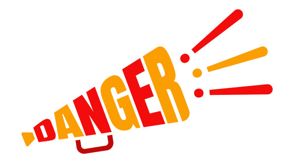 刻字危险扩音器。图片下载