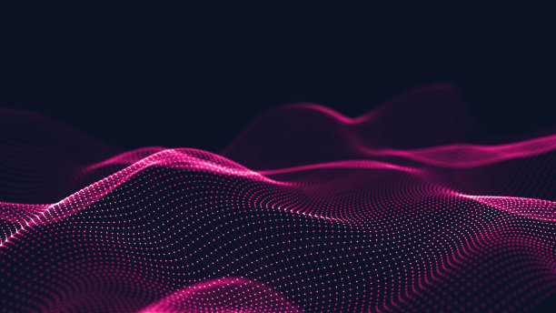三维抽象数字技术背景。带有渐变点和线的未来科幻用户界面概念。大数据、人工智能、音乐hud。区块链和加密货币图片下载