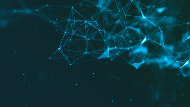 3d抽象数字技术背景。具有渐变点和线的未来科幻用户界面概念。大数据、人工智能、音乐hud。区块链和cryptocurrency图片下载