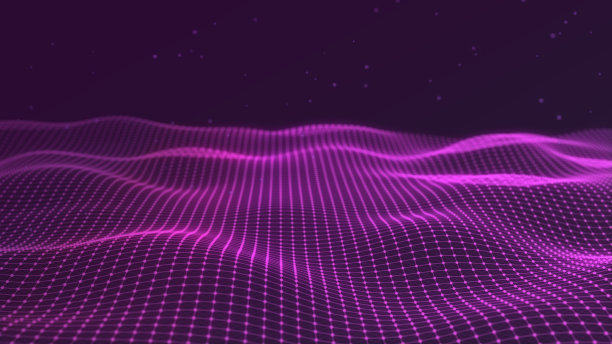 3d抽象数字技术背景。具有渐变点和线的未来科幻用户界面概念。大数据、人工智能、音乐hud。区块链和cryptocurrency图片下载