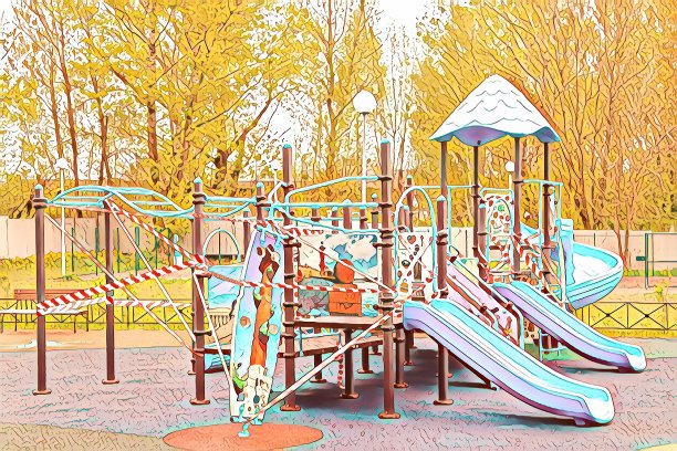 儿童游乐场因流行病而关闭图片下载