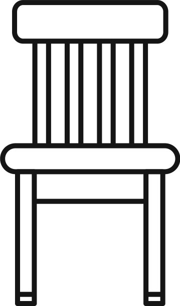 经典木椅图标轮廓风格图片下载