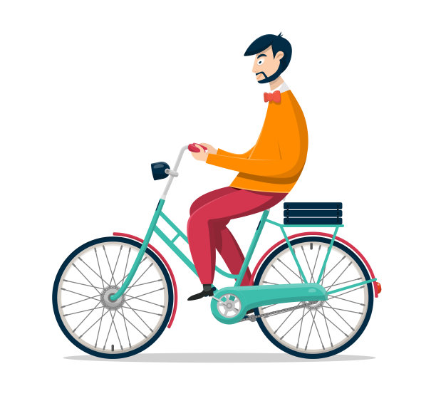 骑复古自行车的男人图片下载