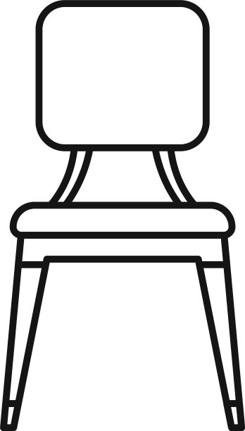 皮革户外椅子图标轮廓风格图片下载