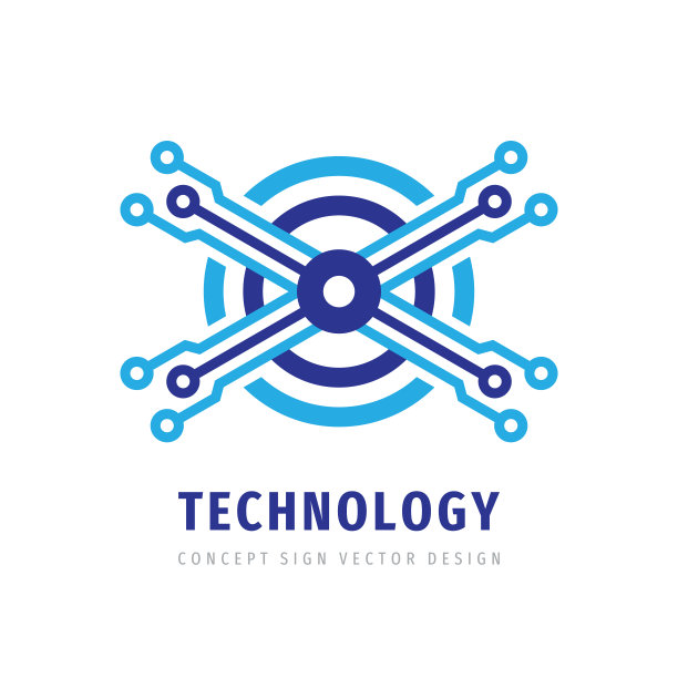 网络数据数字电子技术-矢量标志符号企业标识标志。摘要计算机芯片符号。互联网技术概念插图。设计元素。图片下载