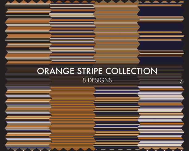 橙色条纹无缝图案系列图片下载