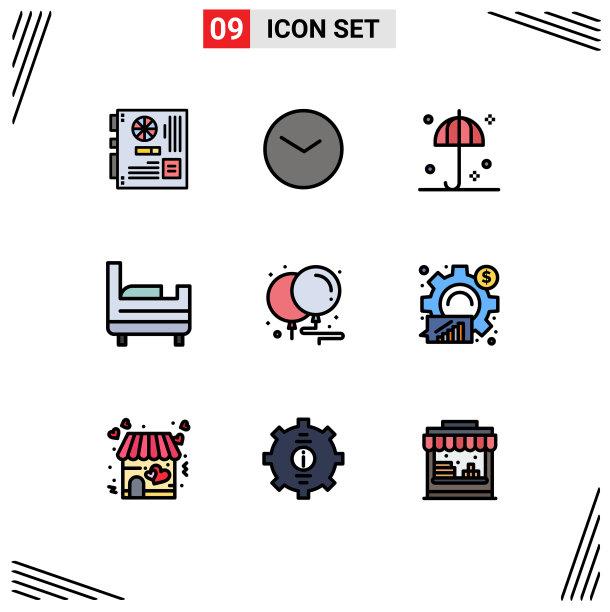 9 .创意图标的现代标志和符号图片下载