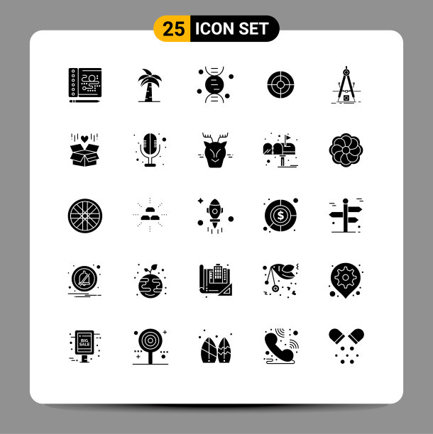 象形文字设置了25个简单的立体字形设计图片下载