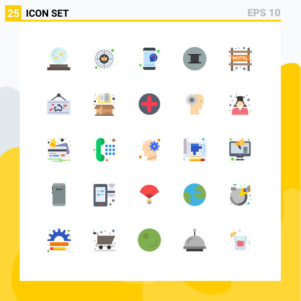 将25个单色标志和符号组合在一起图片下载