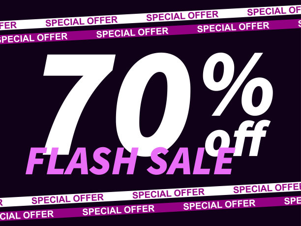 限时特惠7折。销售磁带彩带和黑色背景文字。“黑色星期五”。设计促销品，优惠券和礼品卡。矢量图图片下载