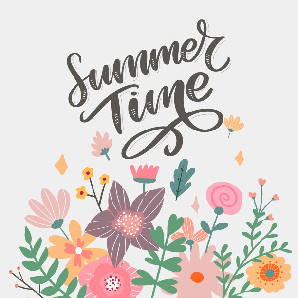 绿色的夏季信花在现代风格图片下载