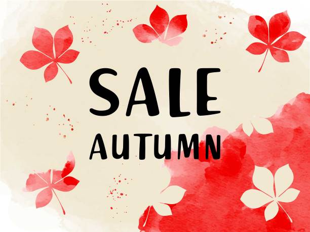 抽象艺术秋叶落水彩背景。设计模板的标志，秋季横幅促销和特别优惠，卡片，海报，出版在社交媒体。矢量插图。图片下载