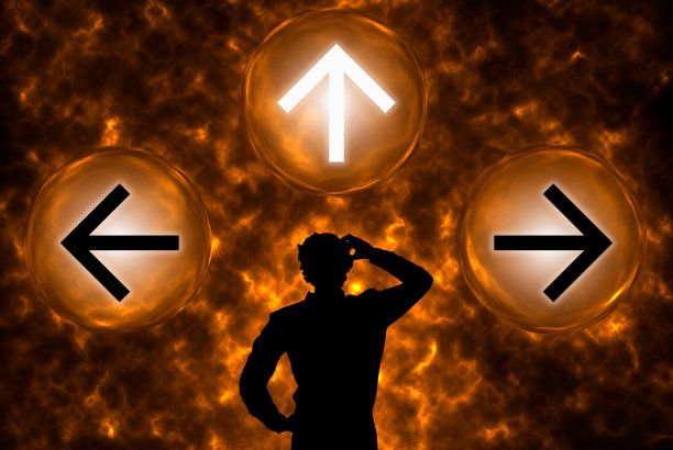 带有选择概念的抽象背景。决策，商人选择不同的战略方向。三维演示图片下载