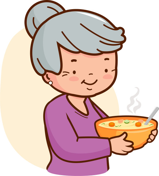 奶奶端着一碗汤图片下载