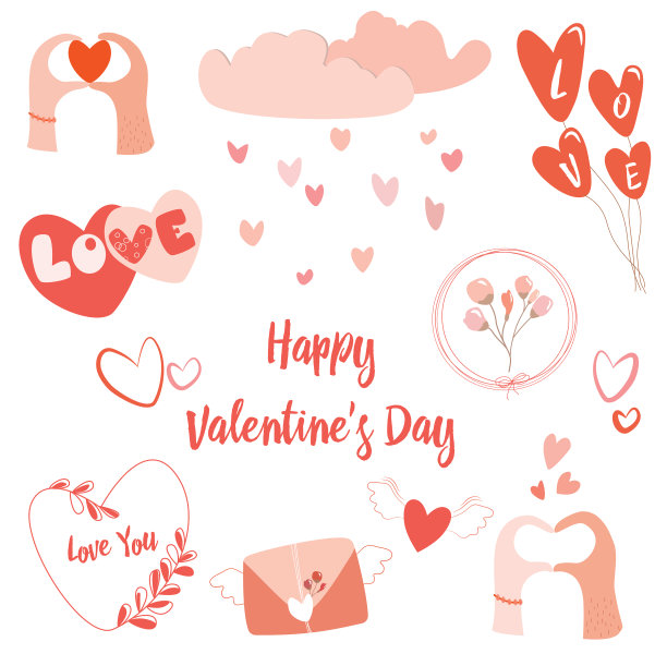 为情人节设置各种各样的元素图片下载