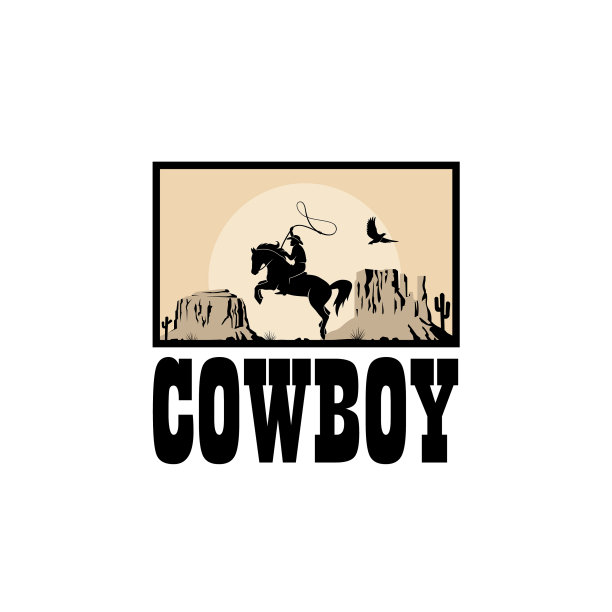 牛仔的剪影图片下载