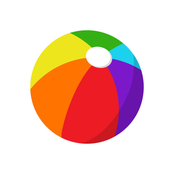 儿童球白色背景彩色沙滩图片下载