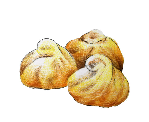 饺子画插图。在白色背景上隔离图片下载