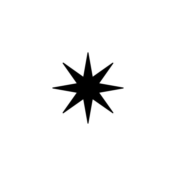 8点星形矢量图标。孤星形状图片下载