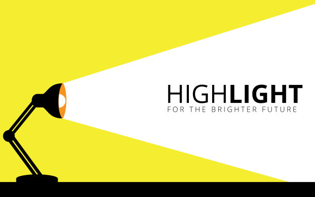 台灯将其光线照亮墙面矢量插图设计，为文字创造空间图片下载