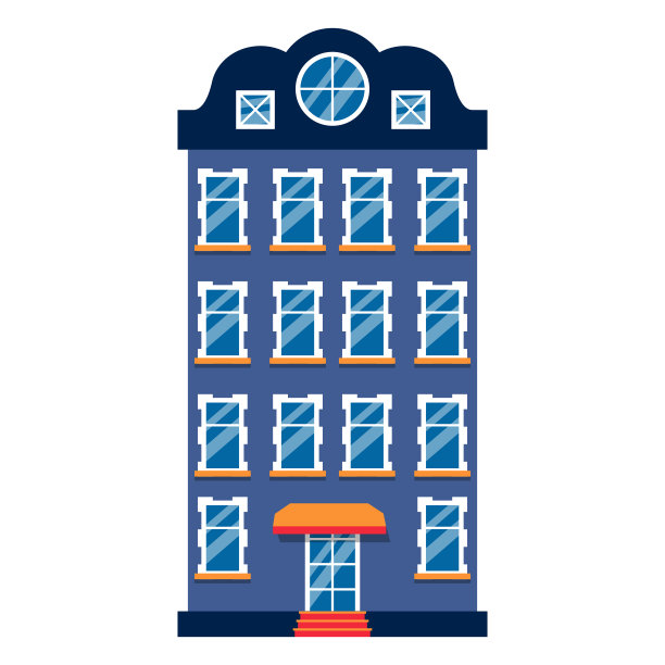 卡通屋彩色阿姆斯特丹图标向量图片下载