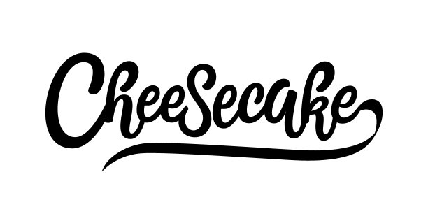 芝士蛋糕矢量标志。手绘毛笔字母排印印刷孤立在白色背景上。包装，印刷，海报，横幅，贴纸，徽章。经典的黑色图片下载