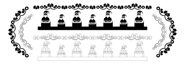 圣诞棉毛,边境。从壁炉里出来的圣诞老人和天使的花环。图片下载