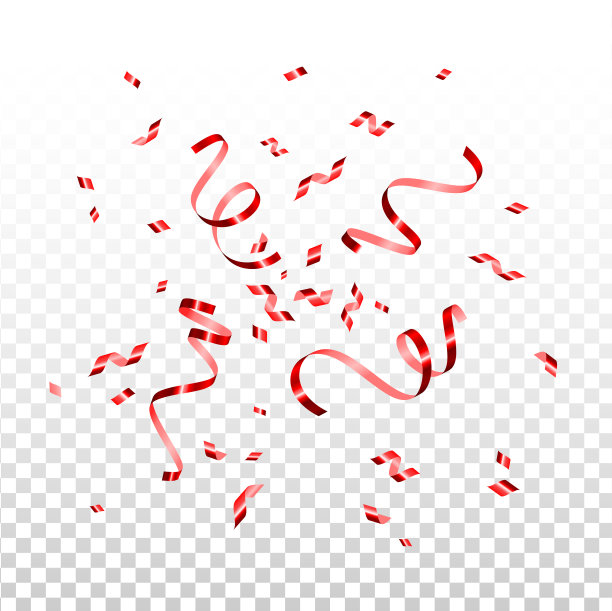 红色的五彩纸屑和蛇纹图片下载