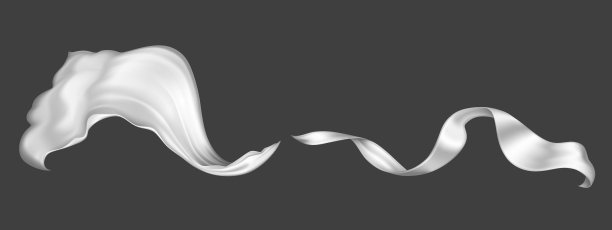 飘飘的白色丝绸和缎带图片下载