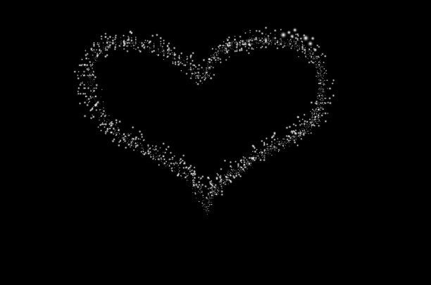心的象征，神奇的灯光效果。星尘的白色闪光。闪烁着星尘闪闪发光的粒子。图片下载