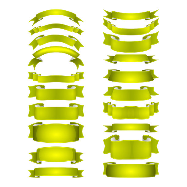 孤立矢量彩色缎带集图片下载