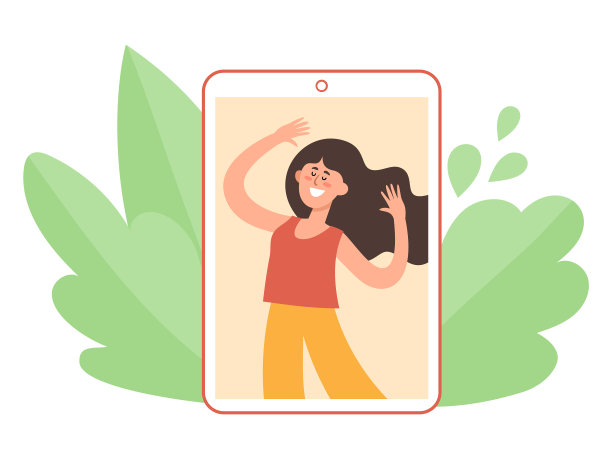 概念网上派对与女人的自我图片下载