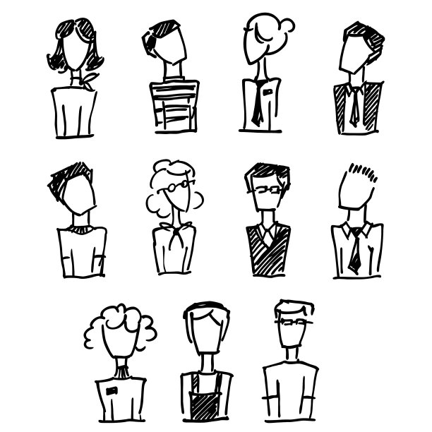 一套涂鸦办公室头像图片下载