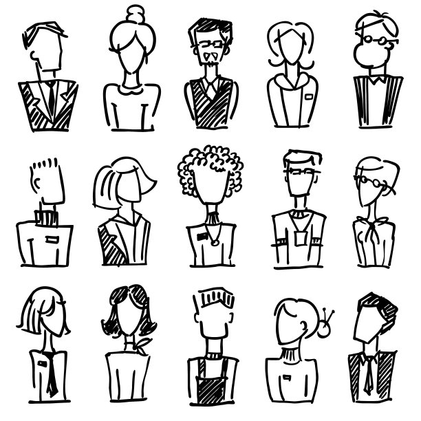 一套涂鸦办公室头像图片下载