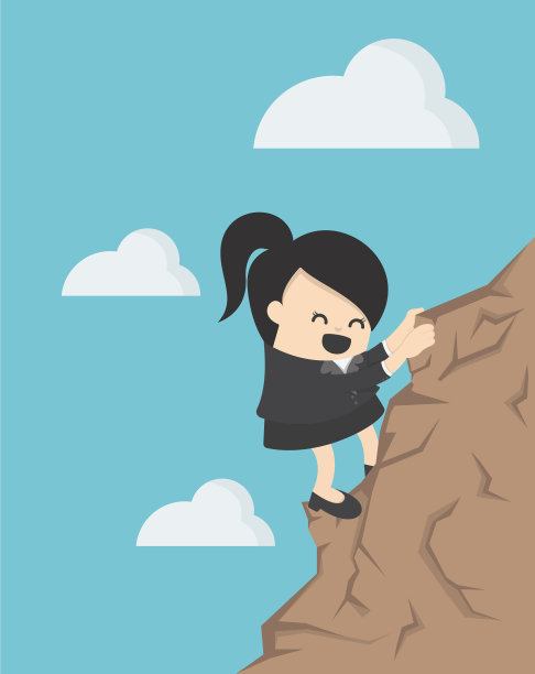 商业概念卡通商业女性攀登图片下载