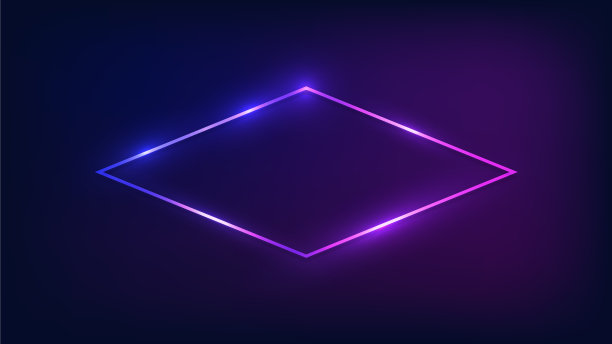 霓虹灯菱形框架与闪光效果图片下载