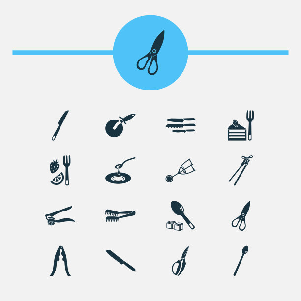 厨具图标与意大利面厨具图片下载